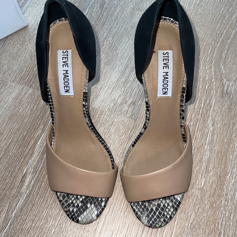 Nib Steve Madden Echco Multi Color Open Toe Heels… - image 2